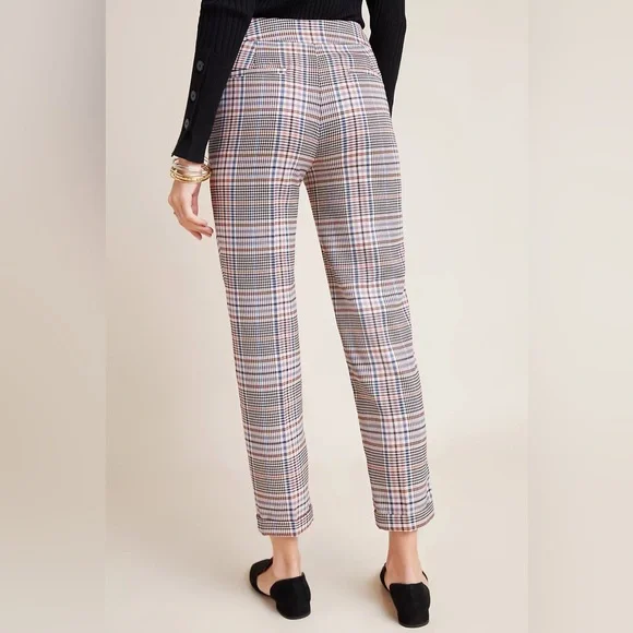 AnthropologieMalcolm Plaid Tapered High Rise Cropped Trouser Pants